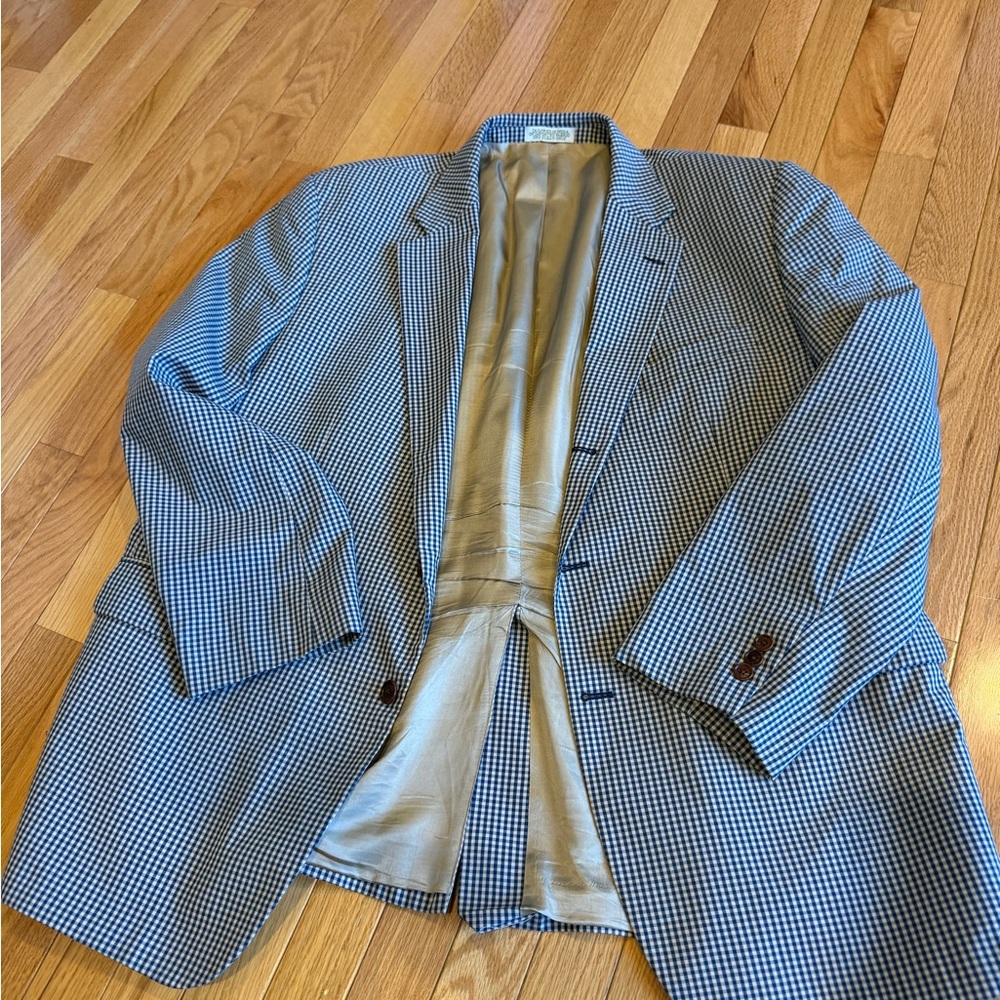 Orvis Blue and Cream Gingham Blazer